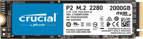 Photo de Disque SSD Crucial P2 2To  - NVMe M.2 Type 2280