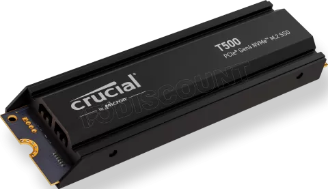 Photo de Disque SSD Crucial T500 2To  avec dissipateur - NVMe M.2 Type 2280