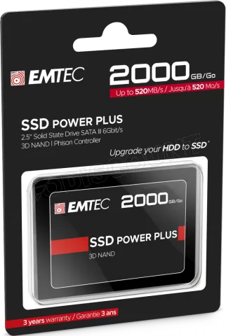 Photo de Disque SSD Emtec X150 Power Plus 2To - S-ATA 2,5"