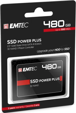 Photo de Disque SSD Emtec X150 Power Plus 480Go - S-ATA 2,5"