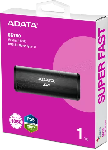 Photo de Disque SSD externe Adata SE760 - 1To (Noir)
