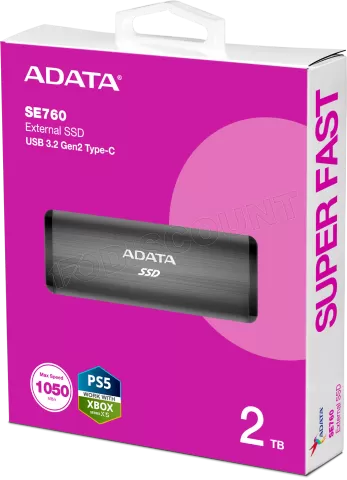Photo de Disque SSD externe Adata SE760 - 2To (Gris)