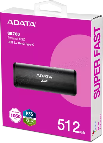 Photo de Disque SSD externe Adata SE760 - 512Go (Noir)