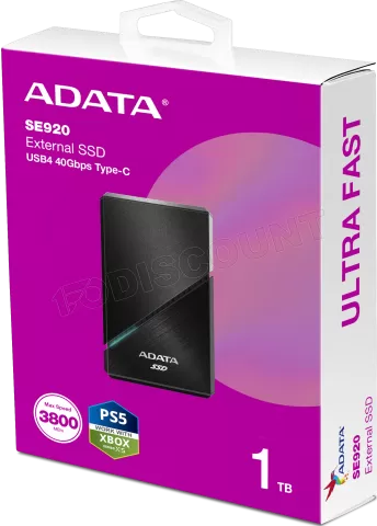 Photo de Disque SSD externe Adata SE920 - 1To (Noir)