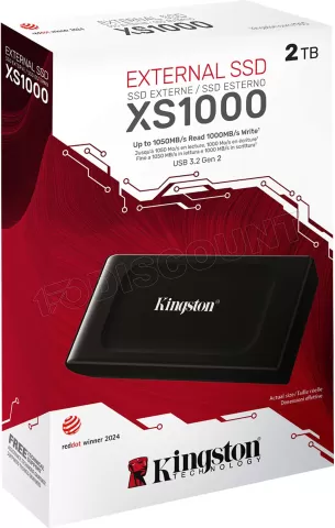 Photo de Disque SSD externe Kingston XS1000 - 2To (Noir)