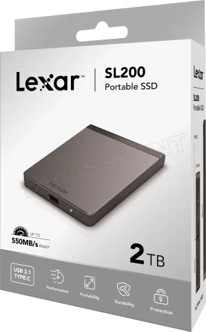 Photo de Disque SSD externe Lexar SL200 - 2To  (Gris)