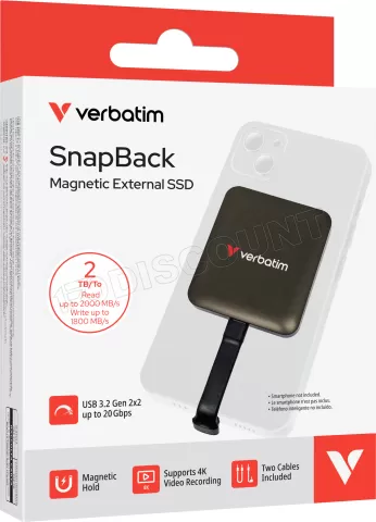 Photo de Disque SSD externe magnétique Verbatim SnapBack - 2To (Marron)