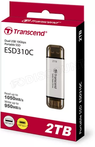 Photo de Disque SSD externe Transcend ESD310 - 2To (Argent)