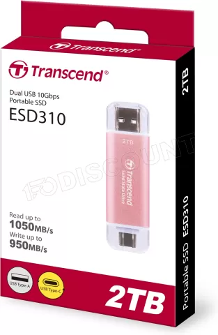 Photo de Disque SSD externe Transcend ESD310 - 2To (Rose)