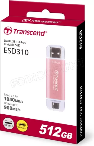 Photo de Disque SSD externe Transcend ESD310 - 512Go (Rose)