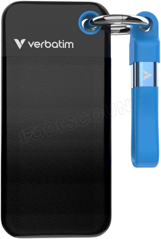 Photo de Disque SSD externe Verbatim Pocket - 128Go (Noir/Bleu)