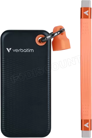 Photo de Disque SSD externe Verbatim Pocket - 128Go (Noir/Orange)