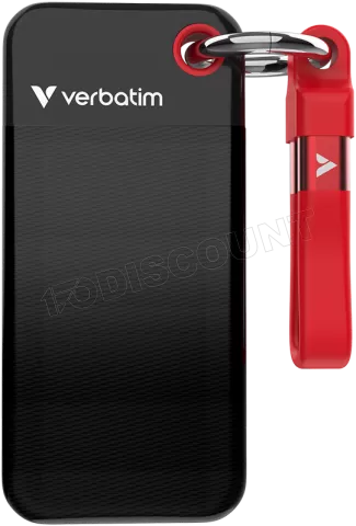Photo de Disque SSD externe Verbatim Pocket - 128Go (Noir/Rouge)