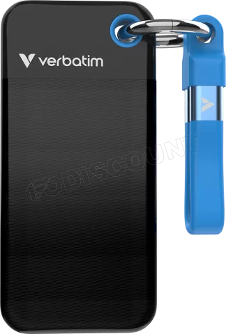 Photo de Disque SSD externe Verbatim Pocket - 256Go (Noir/Bleu)