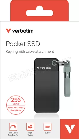 Photo de Disque SSD externe Verbatim Pocket - 256Go (Noir/Gris)
