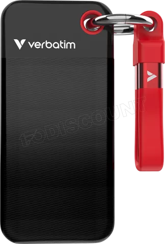 Photo de Disque SSD externe Verbatim Pocket - 256Go (Noir/Rouge)