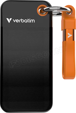 Photo de Disque SSD externe Verbatim Pocket - 2To (Noir/Orange)