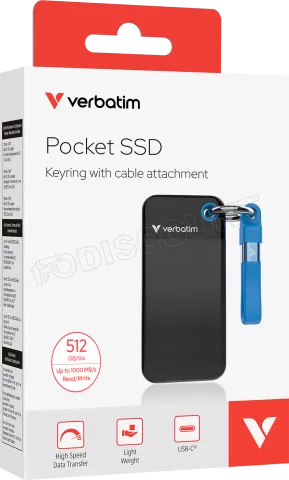 Photo de Disque SSD externe Verbatim Pocket - 512Go (Noir/Bleu)