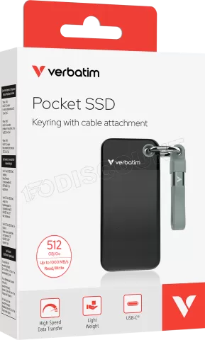 Photo de Disque SSD externe Verbatim Pocket - 512Go (Noir/Gris)