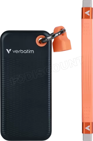 Photo de Disque SSD externe Verbatim Pocket - 512Go (Noir/Orange)