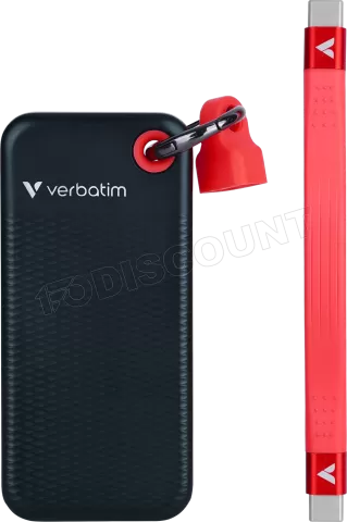 Photo de Disque SSD externe Verbatim Pocket - 512Go (Noir/Rouge)