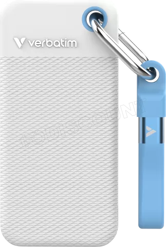 Photo de Disque SSD externe Verbatim Pocket Couleur - 1To (Blanc/Bleu)