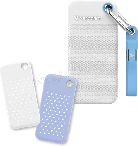 Photo de Disque SSD externe Verbatim Pocket Couleur - 1To (Blanc/Bleu)