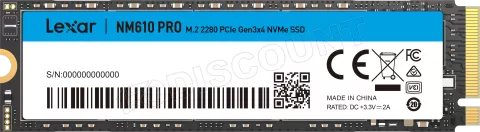 Photo de Disque SSD Lexar NM610 Pro 1To - NVMe M.2 Type 2280