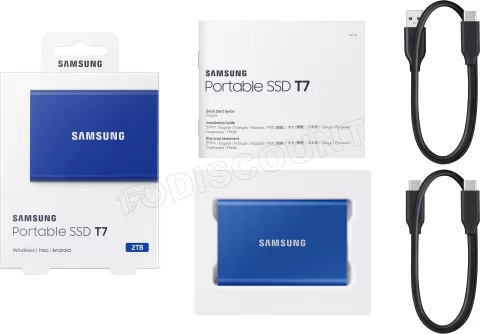 Photo de Disque SSD NVMe externe Samsung T7 - 2To  (Bleu)