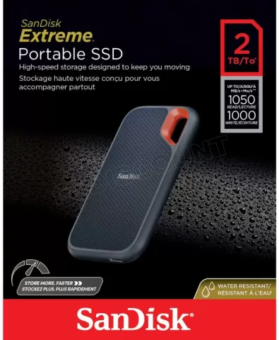 Disque SSD NVMe externe SanDisk Extreme v2 - 2To (Gris) à prix bas