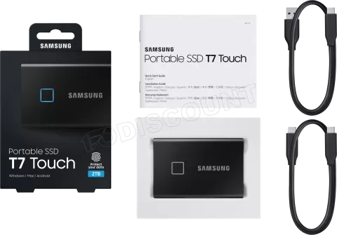 Photo de Disque SSD NVMe externe sécurisé Samsung T7 Touch - 2To  (Noir)