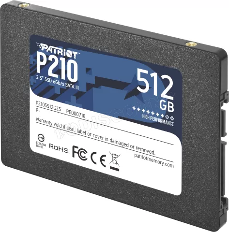 Photo de Disque SSD Patriot P210 512Go - S-ATA 2,5"