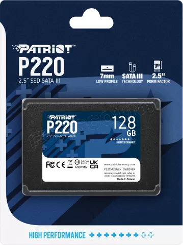 Photo de Disque SSD Patriot P220 128Go - S-ATA 2,5"