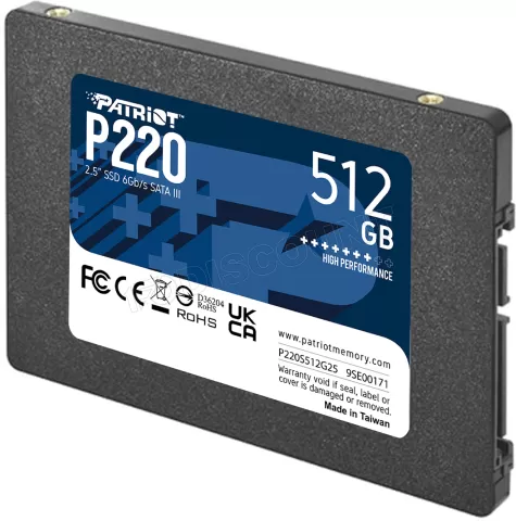 Photo de Disque SSD Patriot P220 512Go - S-ATA 2,5"