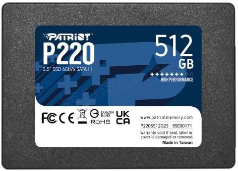 Photo de Disque SSD Patriot P220 512Go - S-ATA 2,5"