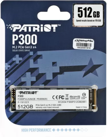Photo de Disque SSD Patriot P300 512Go - M.2 NVMe Type 2280