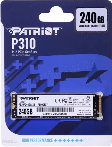 Photo de Disque SSD Patriot P310 240Go - M.2 NVMe Type 2280