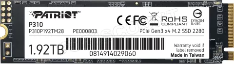 Photo de Disque SSD Patriot P310 2To - M.2 NVMe Type 2280