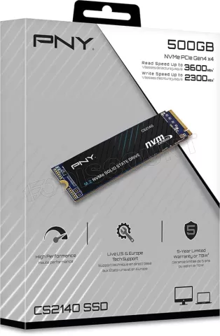 Photo de Disque SSD PNY CS2140 500Go - M.2 NVMe Type 2280