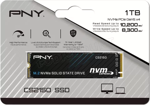 Photo de Disque SSD PNY CS2150 1To - NVMe M.2 Type 2280