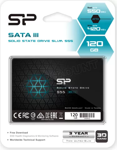 Photo de Disque SSD Silicon Power Slim S55 120Go - S-ATA 2,5"