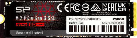 Photo de Disque SSD Silicon Power UD80 250Go - NVMe M.2 Type 2280