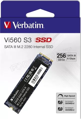 Photo de Disque SSD Verbatim Vi560 S3 256Go - S-ATA M.2 Type 2280