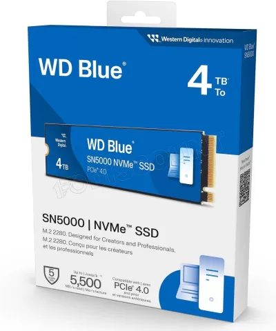 Photo de Disque SSD Western Digital Blue SN5000 4To - NVMe M.2 Type 2280