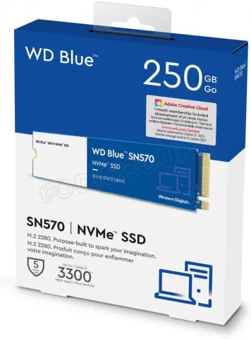 Photo de Disque SSD Western Digital Blue SN570 250Go - NVMe M.2 Type 2280