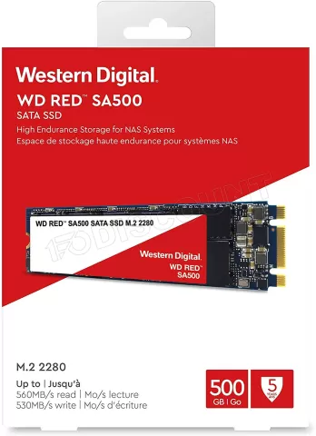 Photo de Disque SSD Western Digital Red SA500 NAS 500Go - S-ATA M.2 Type 2280