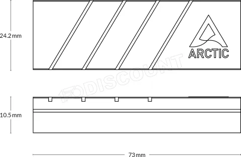 Photo de Dissipateur thermique pour SSD M.2 2280 Arctic M2 Pro (Argent)