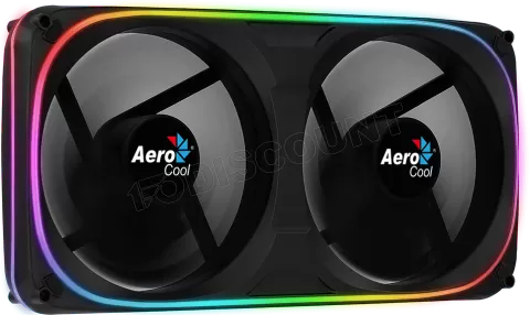 Photo de Double Ventilateur de boitier Aerocool Astro 24 RGB 24x12cm (Noir)