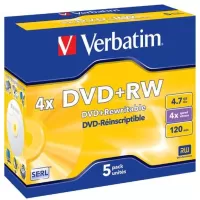 Photo de DVD+RW Verbatim 4,7 Go (boite de 5)