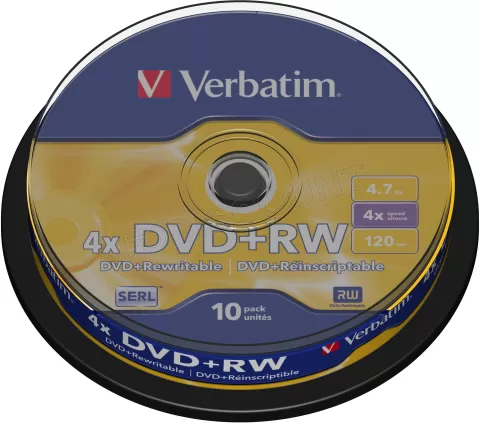 Photo de DVD+RW Verbatim 4,7 Go (Spindle de 10)